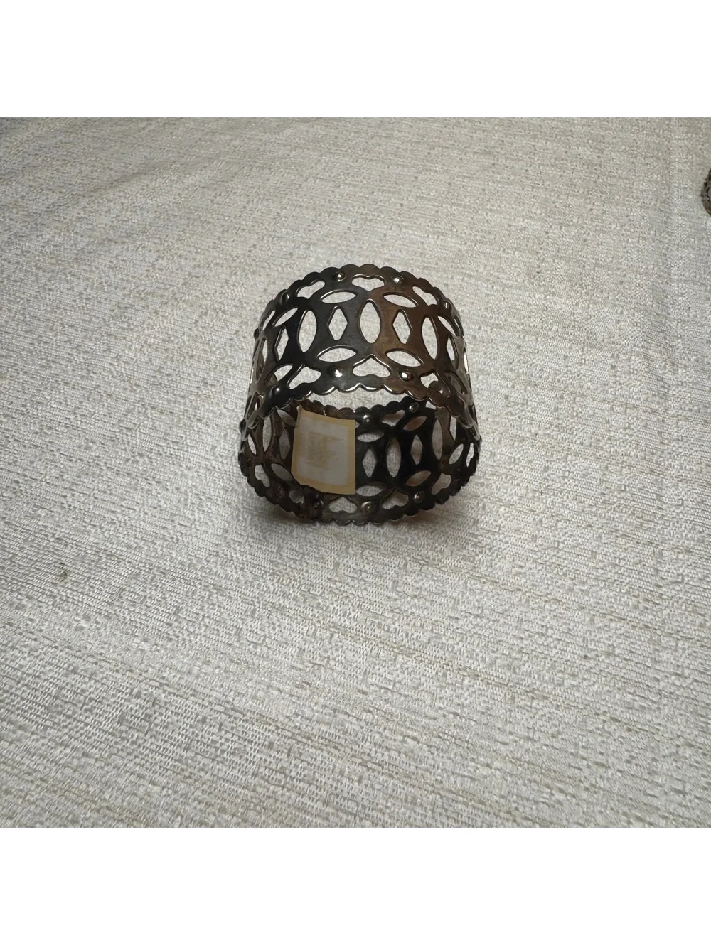 Vintage Audrey Silver Tone Filigree Napkin Rings Set of 6 1970s Table Decor